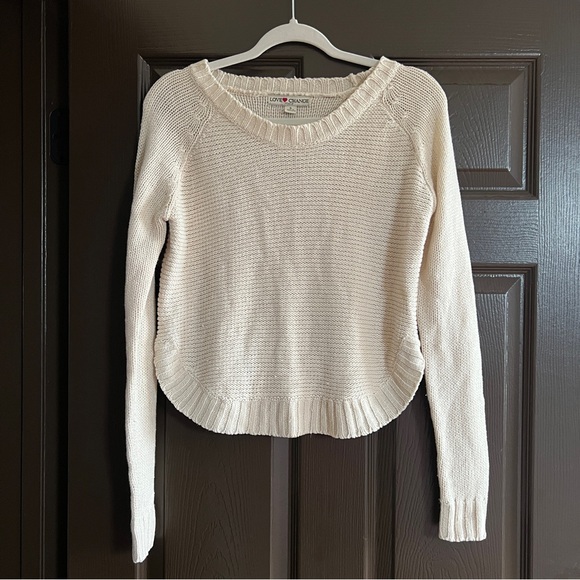 Love Change Women's Cream Crew Neck Knit Sweater - Picture 2 of 6